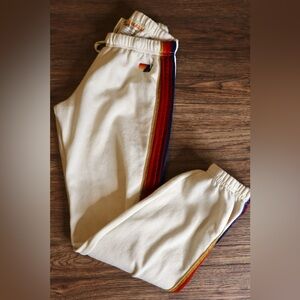 Aviator Nation classic 5 velvet rainbow sweatpants